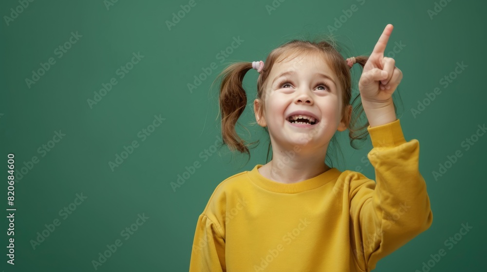 A Joyous Child Pointing Upward A Joyous Child Pointing Upward