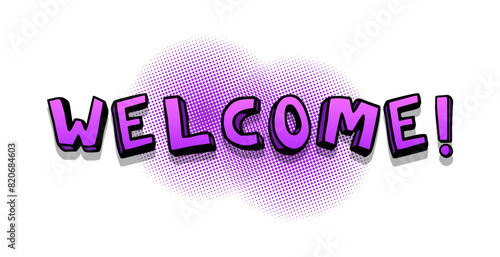 Welcome banner icon. Flat style. Vector icon