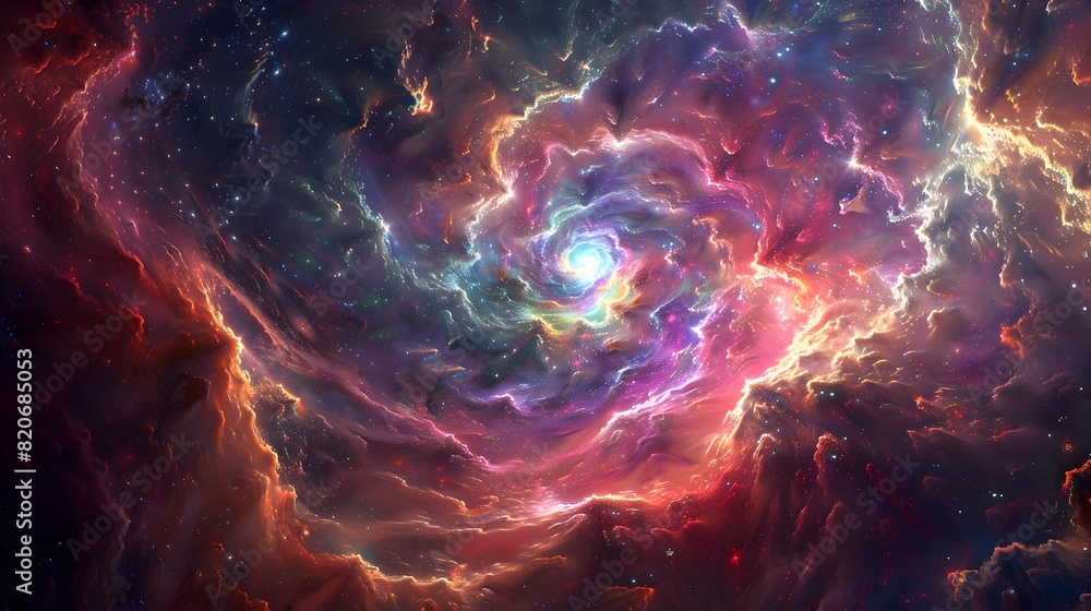 Surreal Cosmic Energy Field of Vibrant Particles and Dynamic Swirls