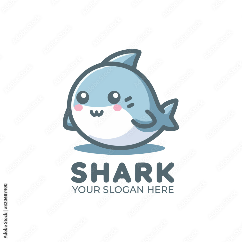 Obraz premium Cute Shark Logo Design