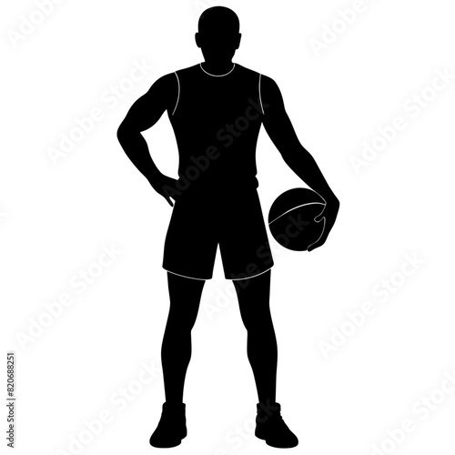 Basketball player vector silhouette black color illustration