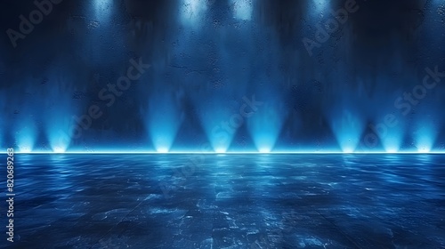 Wallpaper Mural Blue Spotlight Illuminating Premium Gradient Background in Studio Room - Product Display Backdrop Torontodigital.ca