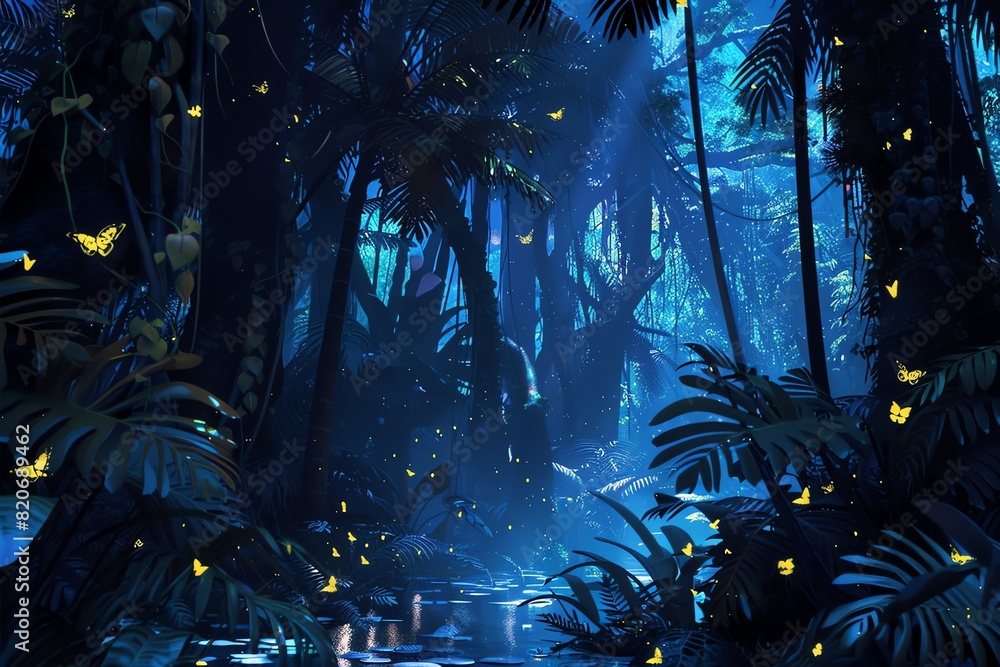 Fototapeta premium Enchanted Rainforest background