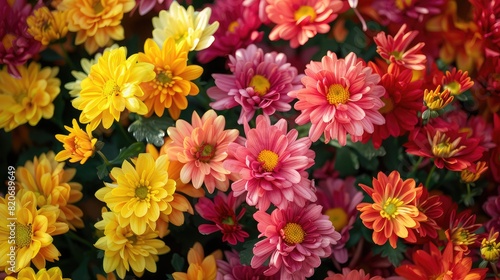 flowers chrysanthemums in autumn  chrysanthemum flower close-up  abstract background  Large Resolution  can be used as wallpaper  multi-colored flower beds