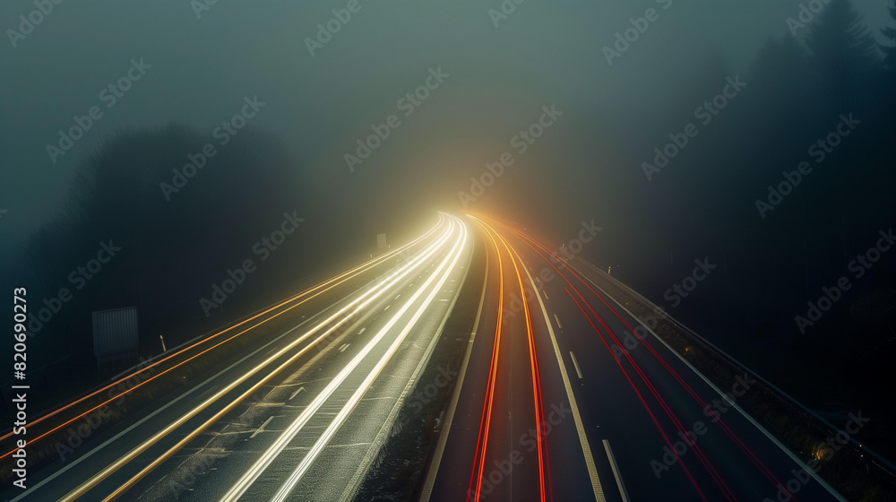 Traffic Trails on Freeway at Night Traffic Trails on Freeway at Night