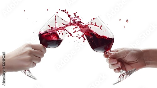 Hands Toasting with Red Wine on White: A Toast to the Grape