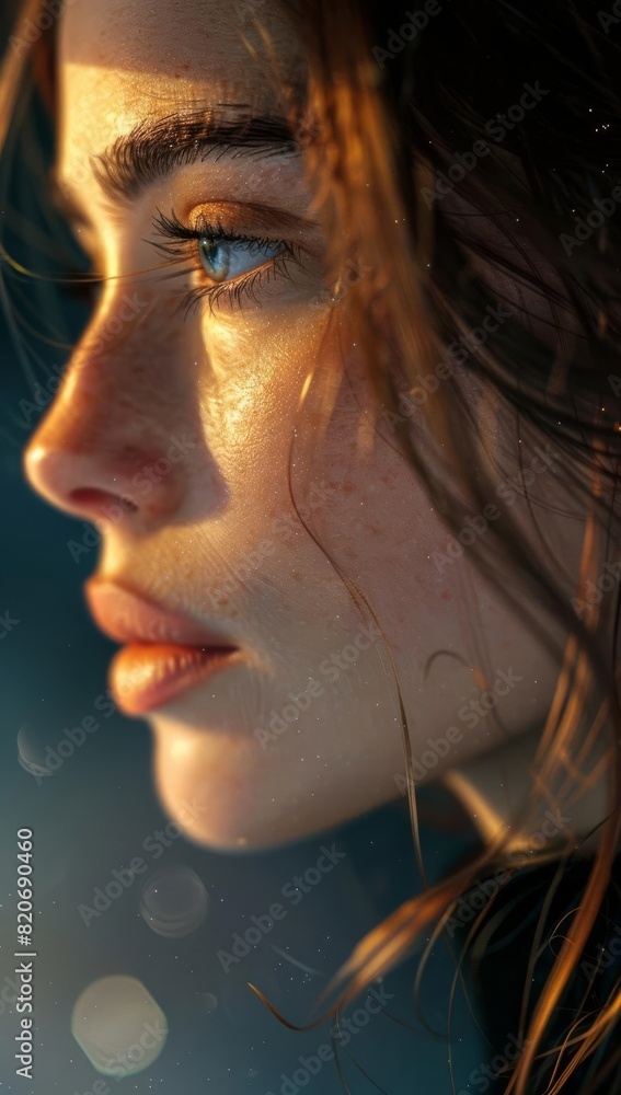 Portrait of a person rendered in hyperreal style Portrait of a person rendered in hyperreal style