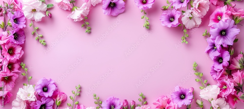 Elegant floral arrangement with ample space for text, ideal for creative designs and messages Elegant floral arrangement with ample space for text, ideal for creative designs and messages