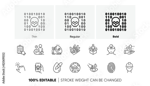Award app, Checklist and Eye drops line icons. Pack of Inflation, Mental health, Binary code icon. Employee, Foreman, Global business pictogram. Veins, Fingerprint, Cursor. Line icons. Vector