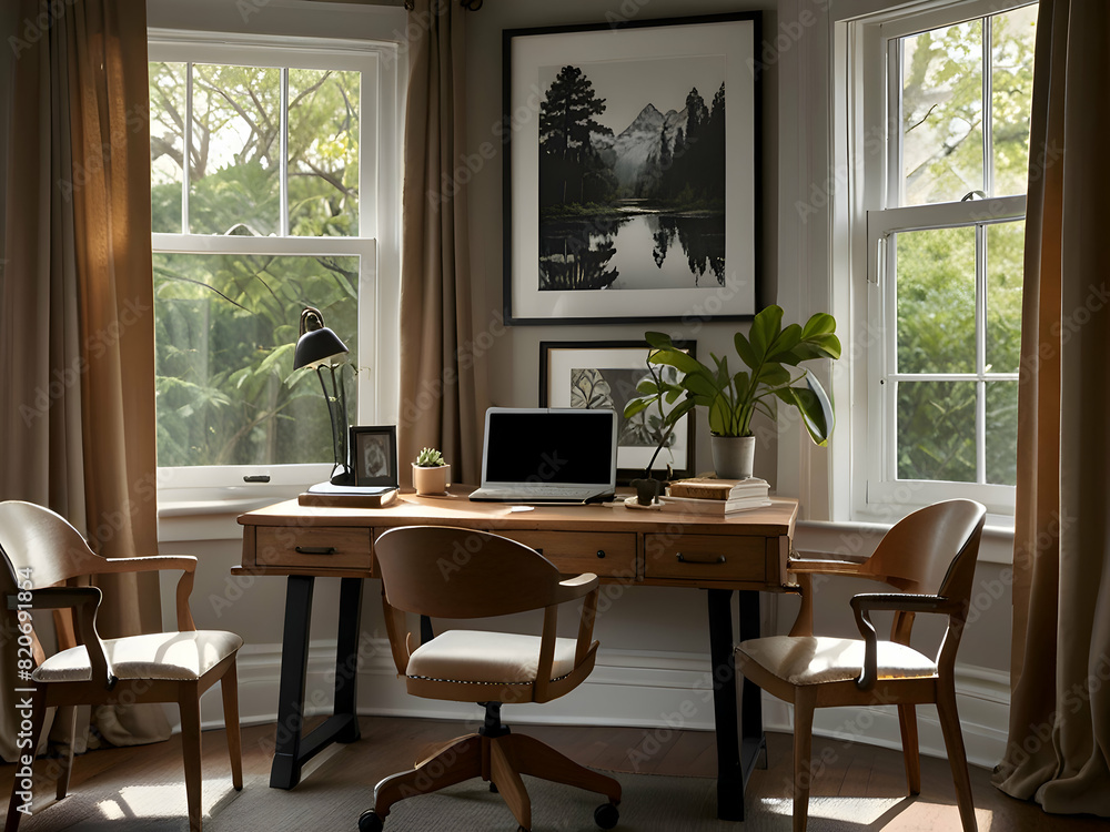 Cozy Home Office with Natural Light Cozy Home Office with Natural Light