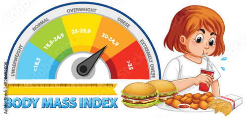 BMI scale with child eating fast food