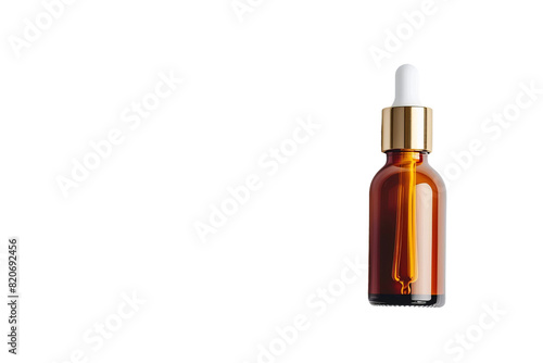 Glass Bottle With Dropper on White Background