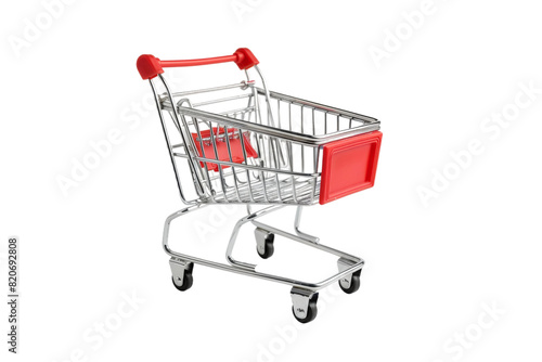 Small Shopping Cart on White Background