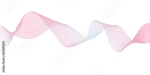 Abstract modern pink line futuristic energy sound waves technology concept background. Abstract background wave line in vector business texture. Pattern line blend curve flow futuristic background.