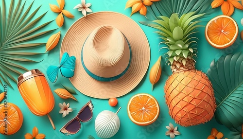 Summer Fashion and Accessories- Illustrate trendy summer fashion items and accessoriesSummer Fashion and Accessories- Illustrate trendy summer fashion items and accessories