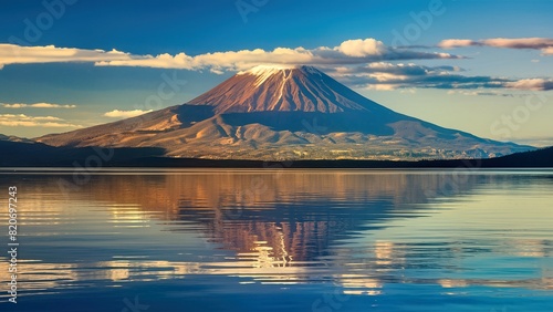 Peaceful Mountain Scene with Water Reflection on Sunny Day