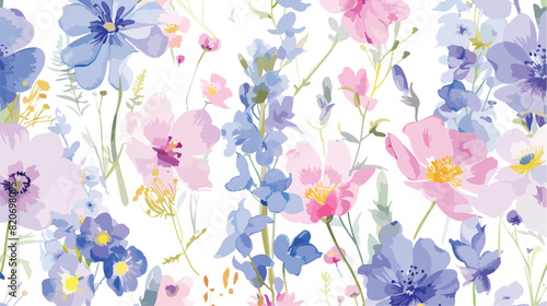 Lokii34 Wildflower watercolor seamless pattern for background