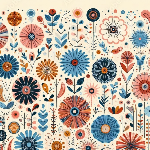 Vibrant floral tapestry with Generative AI.