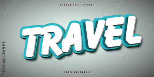 Travel 3d editable vector text effect
