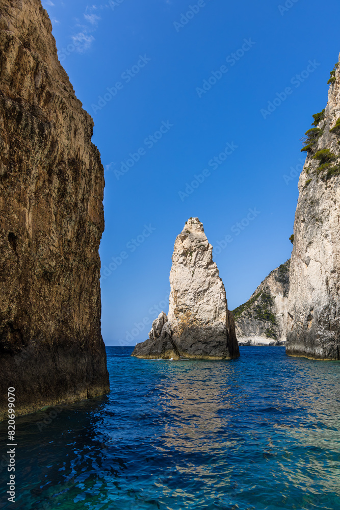 Naklejka premium Sea stack near Keri caves, Zakynthos, Greece