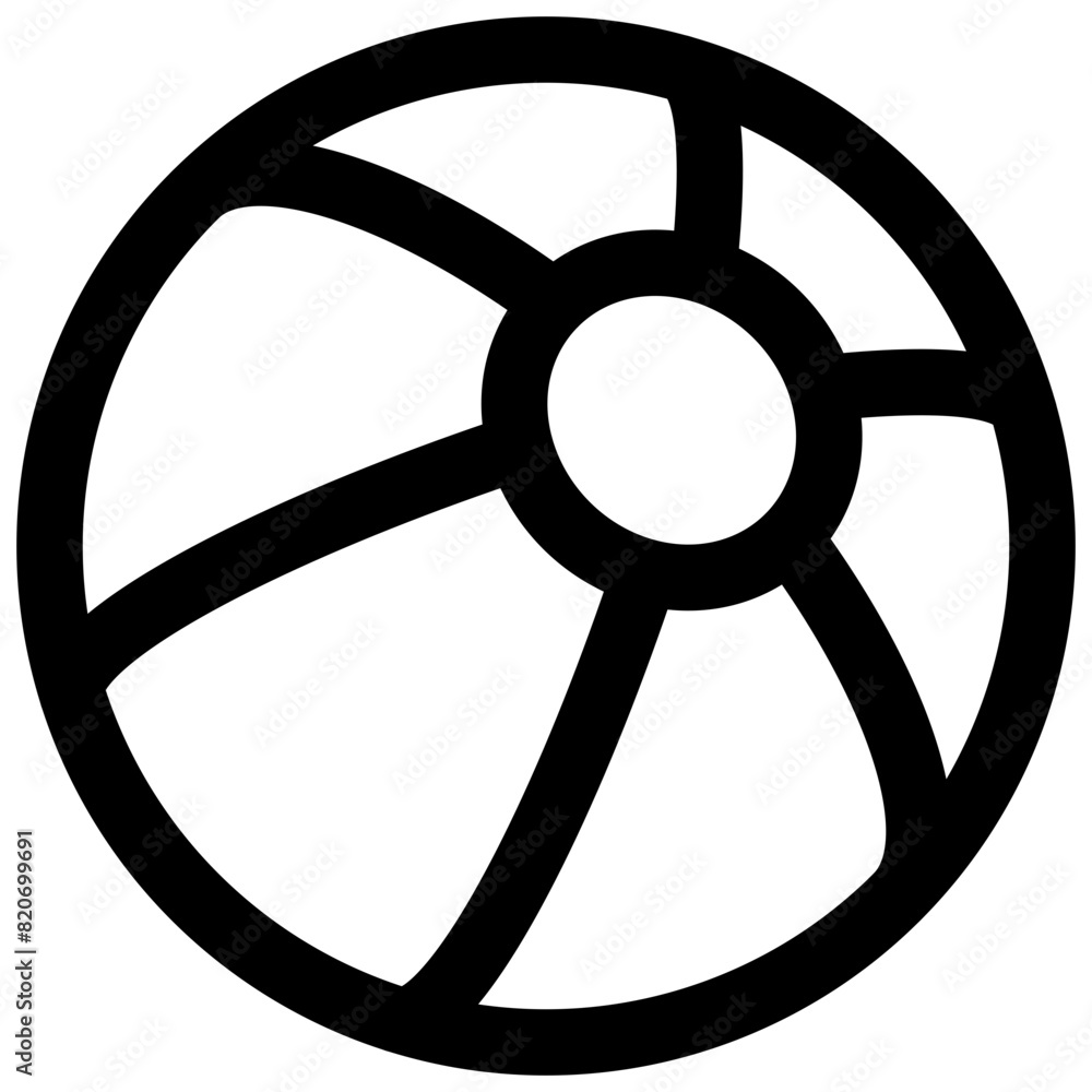 Beach ball. Editable stroke vector icon. Beach ball. Editable stroke vector icon.