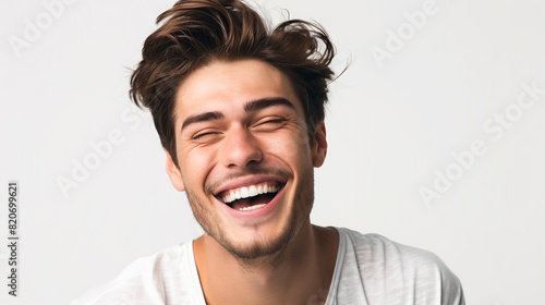 Smiling Young Man With Messy Haircut