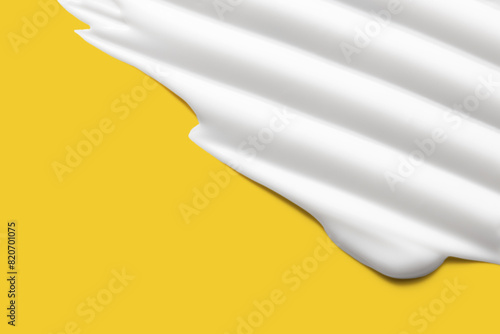Obraz na płótnie Cream skincare texture on yellow background