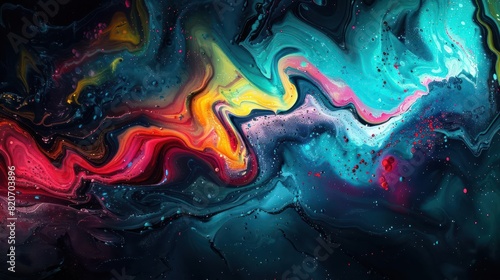 Swirling Abstract Art with Vibrant Color Palette.
