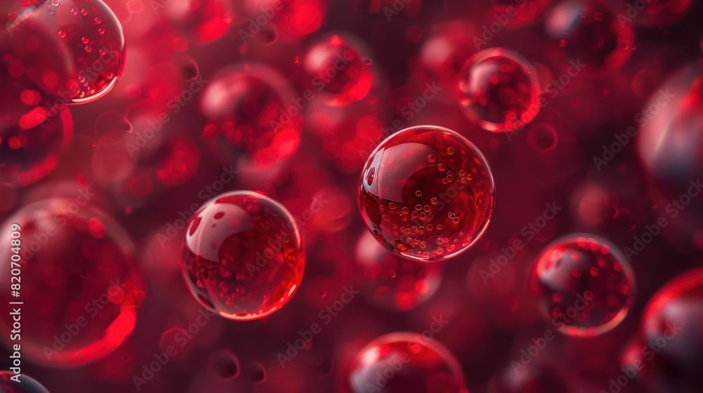 Close-up of Bubbles in a Red Liquid Close-up of Bubbles in a Red Liquid