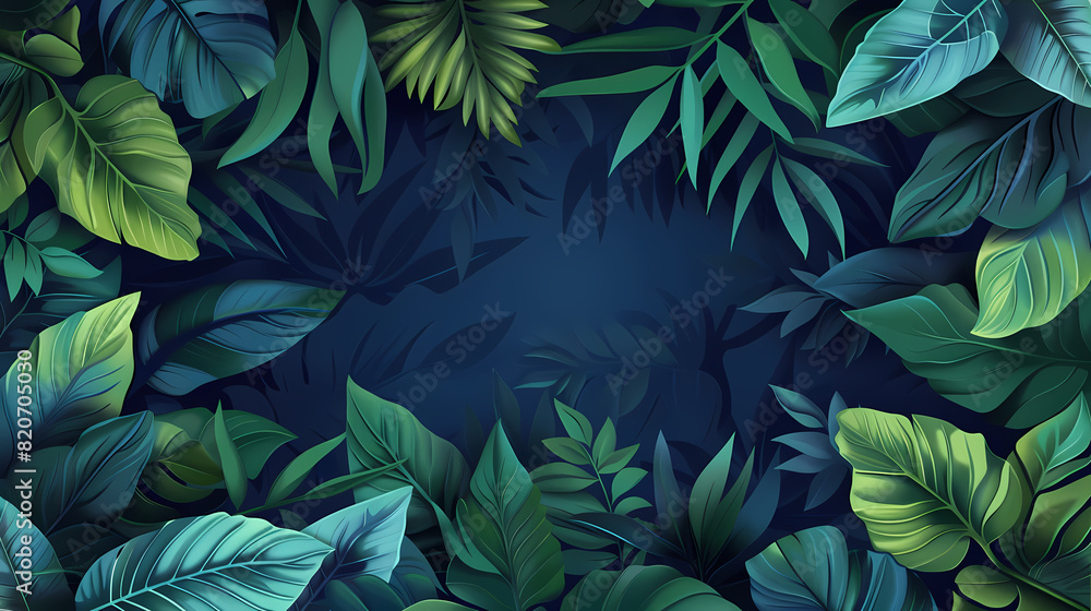 green leaves frame green leaves frame