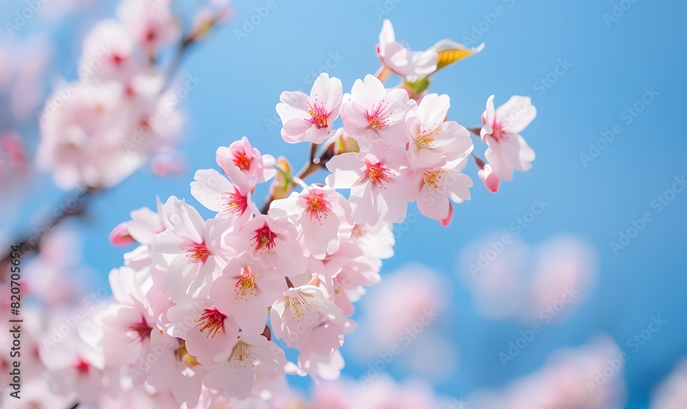 cherry blossom against sky s blue backdrop, Generative AI cherry blossom against sky s blue backdrop, Generative AI