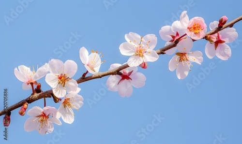  cherry blossom against sky s blue backdrop  Generative AI