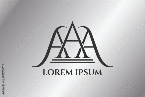 Serif Triple Letter A Logo Template Monogram-05