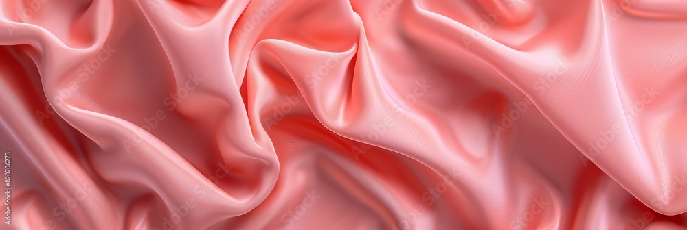 Obraz premium Soft pink background featuring a graceful fabric design flowing elegantly in the center