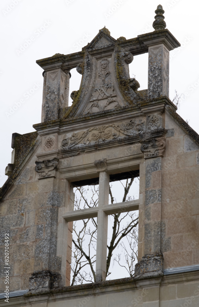 Renaissance castle of La Mothe-Chandeniers, France. A RENAISSANCE/NEOGOTHIC-style castle of the Renaissance castle of La Mothe-Chandeniers, France. A RENAISSANCE/NEOGOTHIC-style castle of the