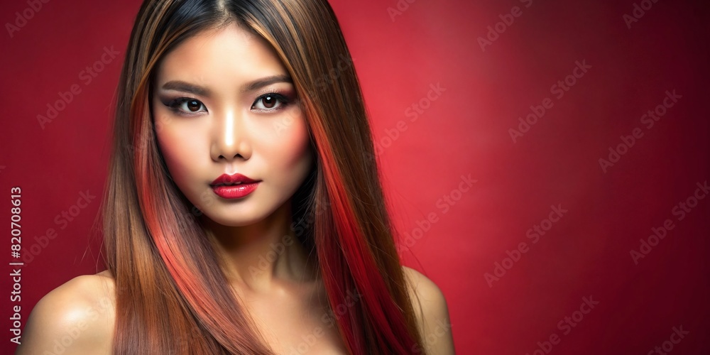 beautiful thai woman with smile make-up beautiful hairstyle cheerful smiling facial expression space for text thoughtful attitude beautiful thai woman with smile make-up beautiful hairstyle cheerful smiling facial expression space for text thoughtful attitude
