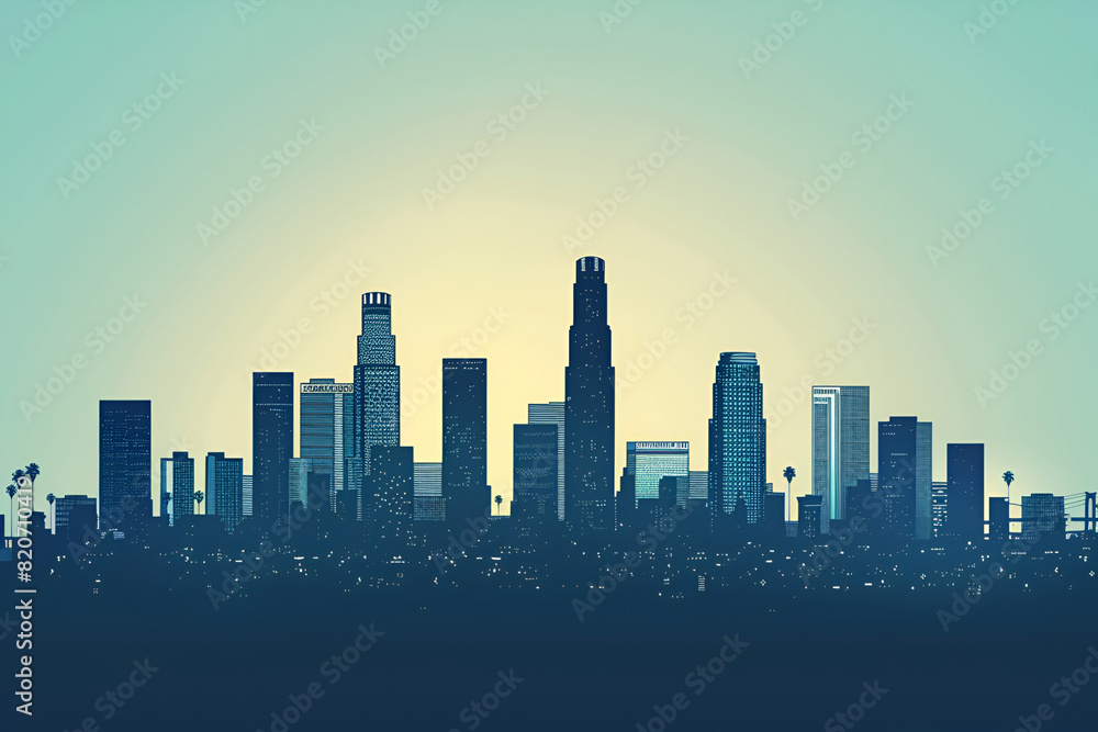 Los Angeles vector city skyline 
