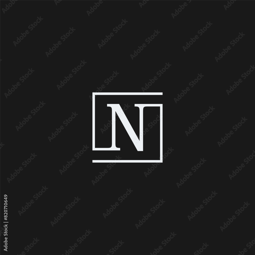 N initial logo inside square frame - monochrome N initial logo inside square frame - monochrome