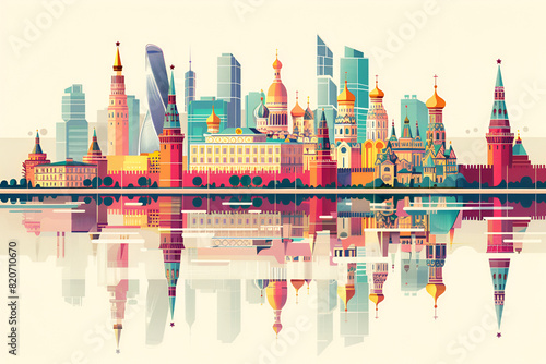 Moscow city vector skyline 
