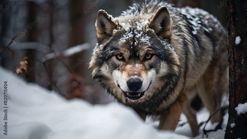 Fototapeta premium wolf in winter