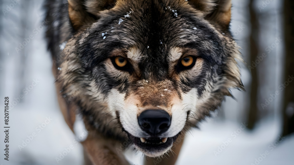 Obraz premium gray wolf portrait