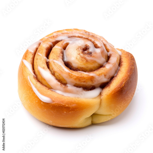 Wallpaper Mural Sweet cinnamon bun roll isolated on white background  Torontodigital.ca