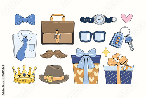 Fathers Day Illustration Set