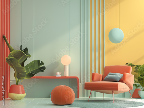 awesome custom flat design side view tailormade innovation theme 3D render Analogous Color Scheme photo