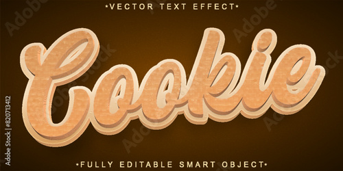Brown Cookie Vector Fully Editable Smart Object Text Effect