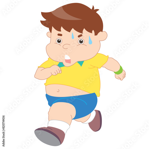 Fat boy running