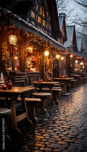 Christmas market in the old town of Rothenburg ob der Tauber  Germany