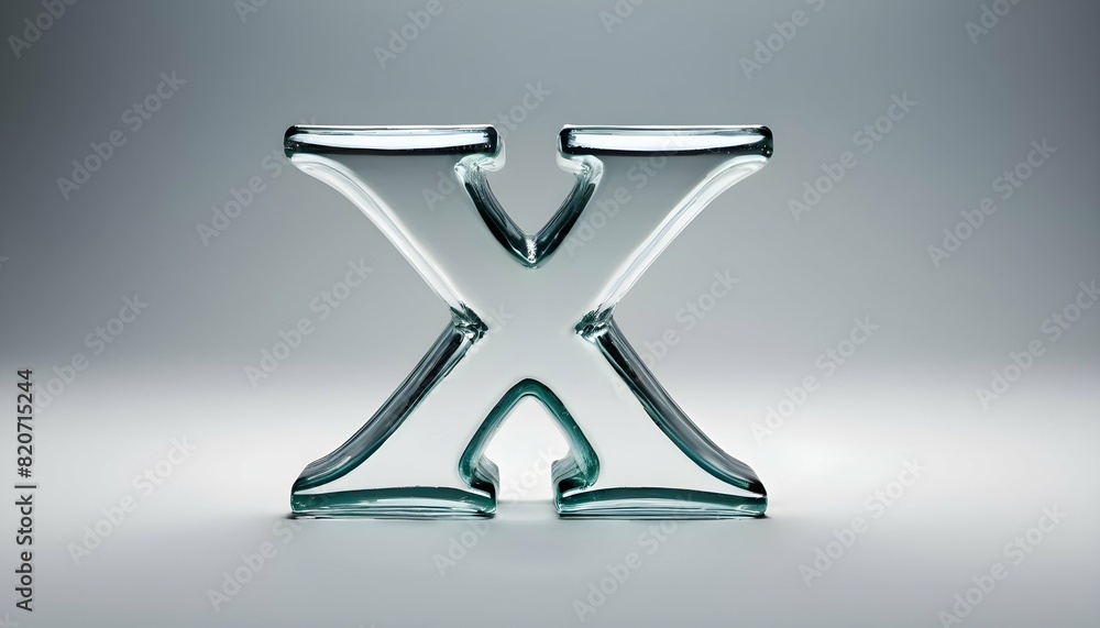 Letter X Made Of Glass