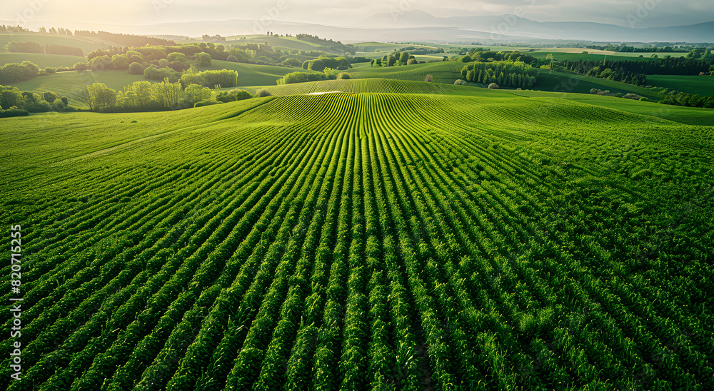 Agro culture, green fields, nature, view from above. Agro culture, green fields, nature, view from above.