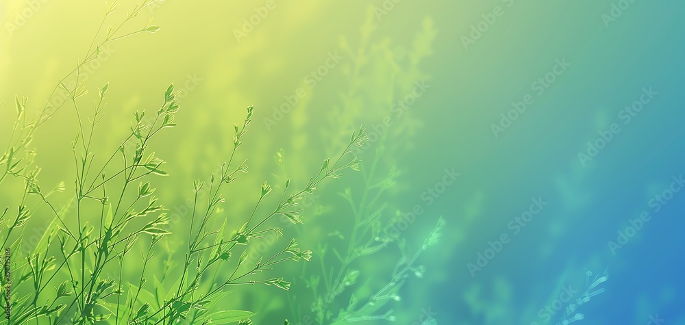 Obraz premium Stylish gradient background showcasing a seamless transition from green to blue, nature theme, refreshing, Overlay, soothing color blend backdrop